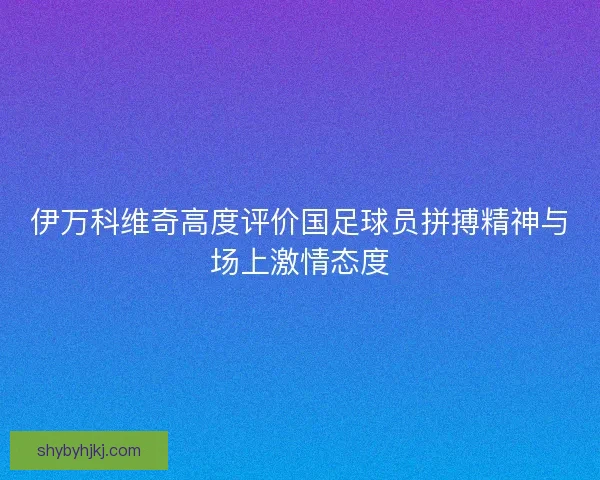 伊万科维奇高度评价国足球员拼搏精神与场上激情态度