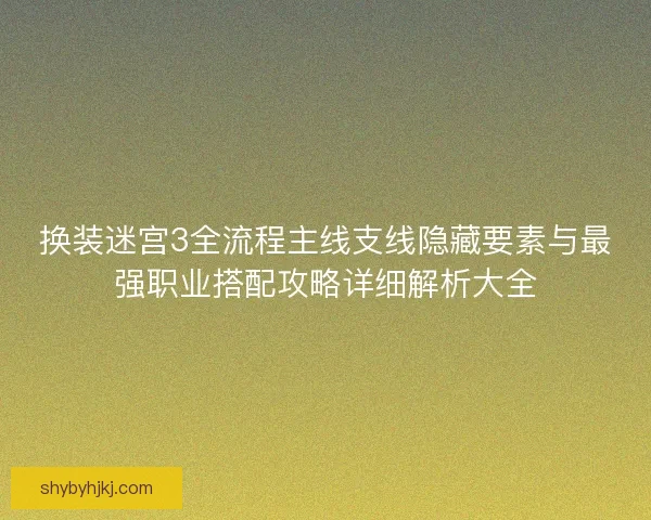 换装迷宫3全流程主线支线隐藏要素与最强职业搭配攻略详细解析大全 换装迷宫3全流程主线支线隐藏要素与最强职业搭配攻略详细解析大全